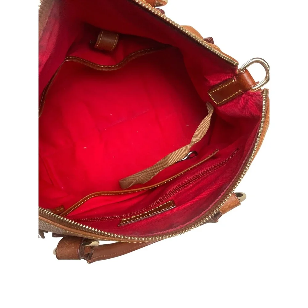 Dooney & Bourke Satchel Women Medium Ginger Pebbled Leather Good‎ Tassel Buckle